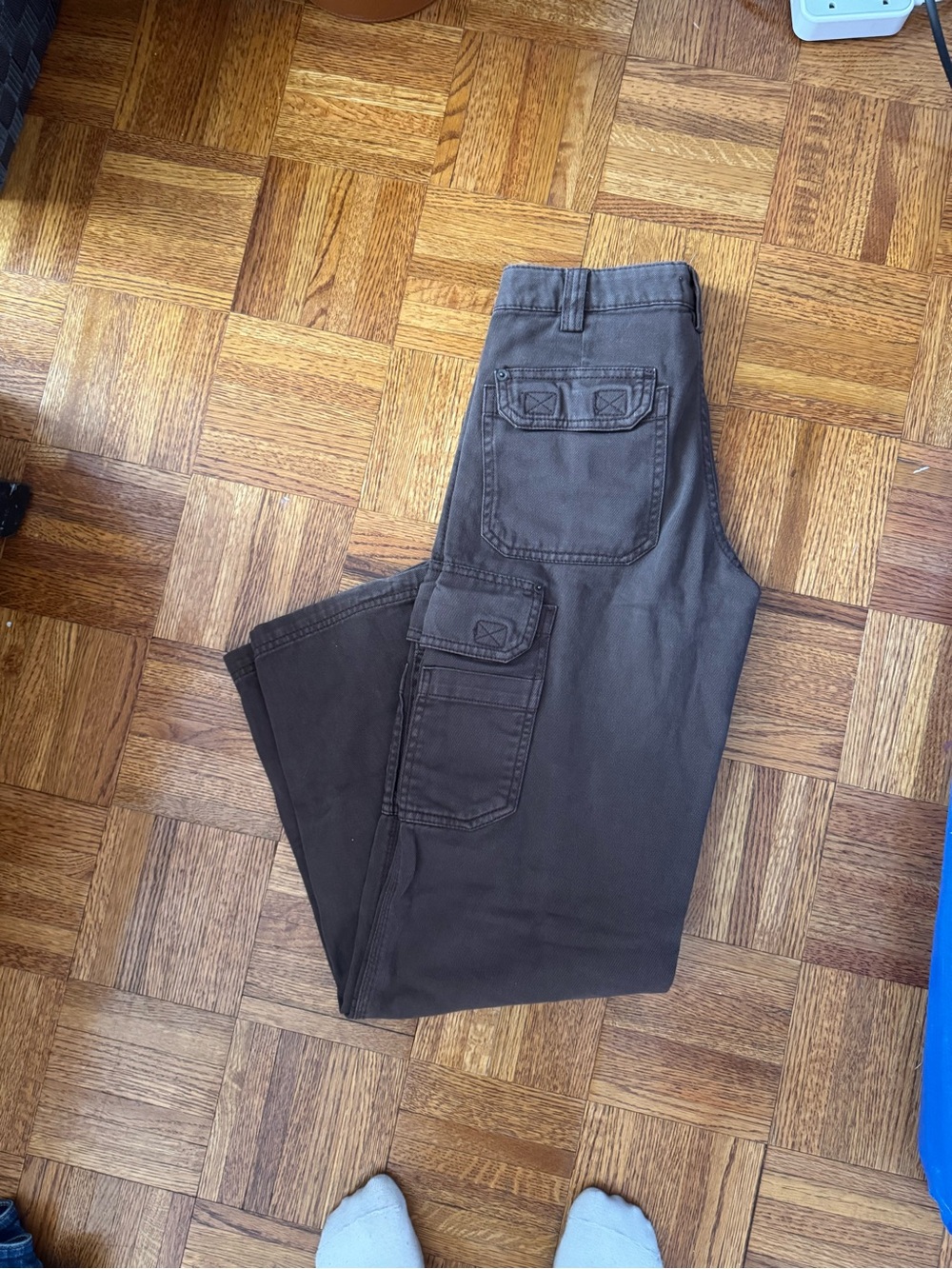 Garage women’s Dark Brown Cargo Pants with Multi-Pocket Design
